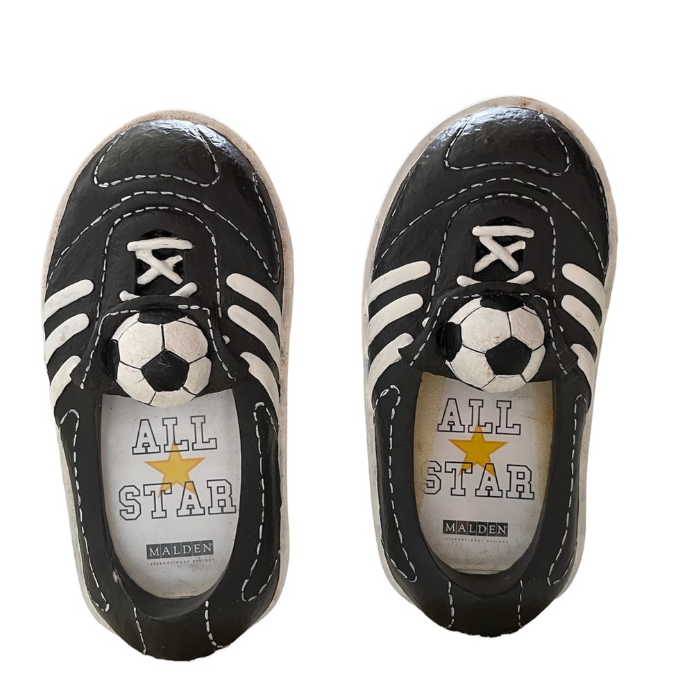 (2) MALDEN ALL STAR Soccer Shoe Picture Frames Ceramic RARE